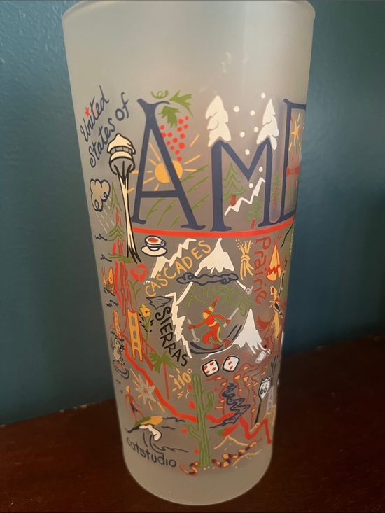 Catstudio Other - Catstudio Frosted United States-Themed Tall Glass - Multicolor